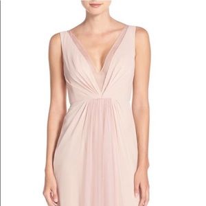 Monique Lhuilier Bridesmaids Deep V-Neck Gown